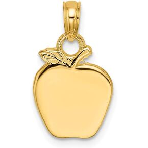 Jewels By Lux 14K Yellow Gold Apple Pendant High Polish 2D