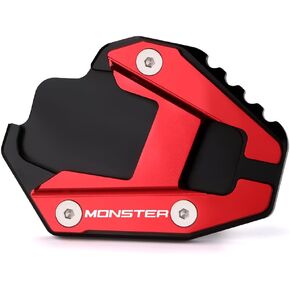 For Du-ca-ti Monster 797 2017~2018 Monster 821 2018~2021 Monster 937 2021~2023 Monster 1200 2019~2021 Motorcycle CNC Kickstand Side Stand Enlarge Extension Pad Accessories（Black）