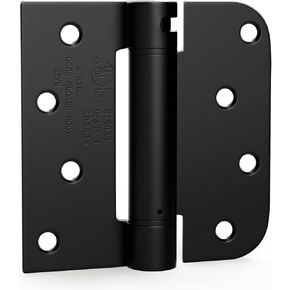 goldenwarm 3pack Black Door Hinges 4 Inch Self Closing Spring Door Hinge with Square & 5/8" Radius Corners - Adjustable Door Closing, Residential & Heavy-Duty Door Hardware