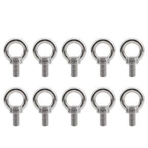 M4 Thread Machinery Shoulder Lifting Ring Eye Bolt, 304 Stainless Steel Screw Bolt with Male Thread (10PCS)