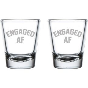 Set of 2 Shot Glasses 1.75oz Shot Glass Engaged AF Funny Engagement