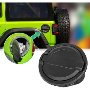 Gas Cap Cover Fuel Filler Door Cover Gas Tank Cap Cover Compatible with Jeep Wrangler 2018-2023 JL Sport Rubicon Sahara Unlimited（Black）