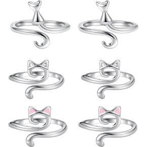 6PCS Adjustable Knitting Crochet Loop Rings Finger Braiding Rings Yarn Guide Ring Crochet Ring Accessories for Crochet Mother Grandma Gifts