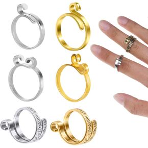 Crochet Ring,Adjustable Yarn Crochet Ring for Finger Crochet Tension Rings for Crocheting Metal Open Yarn Guide Crochet Finger Yarn Holder 6pcs Knitting Crochet Loop Ring for Finger