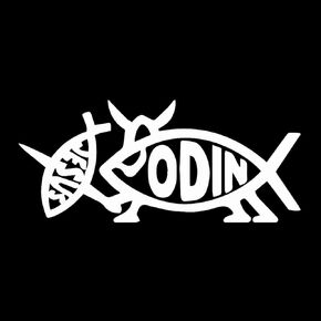 Odin Fish Jesus Fish Weatherproof Vinyl Decal - [White][5"]