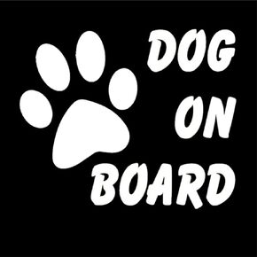 Dog on Board Vinyl Decal Sticker | Cars Trucks Vans Walls Laptops Cups | White | 6 X 5 Inches | KCD910