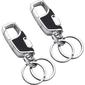 Key chain 2 Key Rings Stainless Steel Heavy Duty Car KeyChain in Metal The Perfect Combination of Luxury