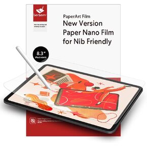 واقي شاشة بيرسيم مكون من عبوتين من ملمس الورق متوافق مع iPad Mini 6 (8.3 بوصة) 2021، مضاد للتوهج لجهاز iPad Mini الجيل السادس من الرسم، خالٍ من الفقاعات، حساسية عالية للمس، صديق للحافظة in Kuwait