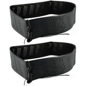2 Black Lace-On Cover Grip Steering Wheel Stretch Vehicle Auto Classic Accessory, Variable