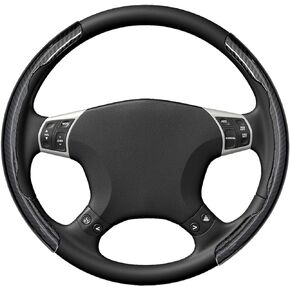 Ziciner Steering Wheel Cover, Car Carbon Fiber Steering Wheel Cover, Anti-Slip Car Wheel Cover Protector for Man and Women, Auto Interior Accessories Universal Fit Most of Cars (Normal, Black)