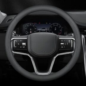 غطاء عجلة قيادة السيارة لسيارة Honda Civic Accord CRV HRV Pilot Passport Odyssey Insight Fit Ridgeline Clarity LX EX EXL Si Hatchback Sport Hybrid Touring Accessories، 2024 جلد أسود 15 بوصة