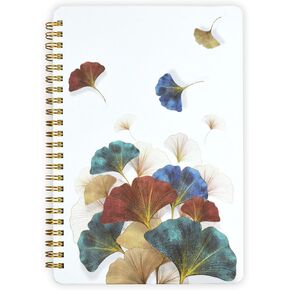 Mlife A5 Lined Spiral Bound Notebook,160Pages,100g/m²Journals,8.5 "X 6" Notepad Ring Binder,Notebooks with Pockets,Elastic for Adult Diary&Bullet Journal(Butterfly)