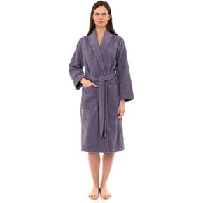 TowelSelections Womens Shawl Robe, Luxuriously Soft Bathrobe, Cotton Terry Cloth Bath Robe for Women