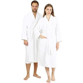 HALLEY Luxury Bathrobe for Women & Men, Shawl Collar Spa Bath Robes Terry Cotton Ultra Soft Shower Robe with Pockets in Saudi Arabia