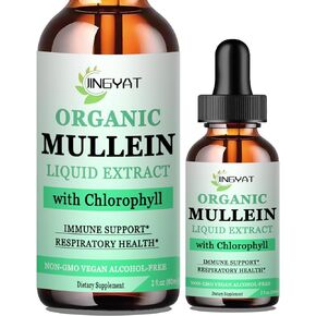 Mullein Drops for Lungs | Powerful Mullein Leaf Extract with Chlorophyll, Vitamin C, Cinnamon for Immune Support, Detox & Respiratory Support, Bronchial Support | Non-GMO, Kosher, Gluten-Free