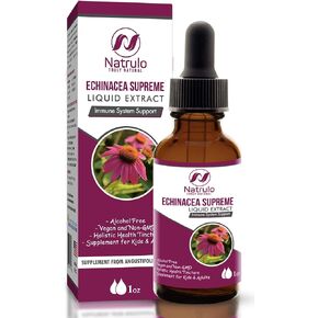 Echinacea Drops 1 oz Liquid Extract – Natural Immune Support Herbal Defense Supplement for Kids & Adults – Alcohol Free Vegan Non-GMO Homeopathic Holistic Healing Tincture Made in USA