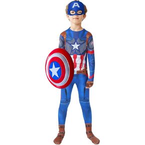 زي الهالوين التنكري للأطفال بدلة رأس البطل الخارق قابلة للفصل مجموعة ملابس داخلية عالية التمدد in Kuwait