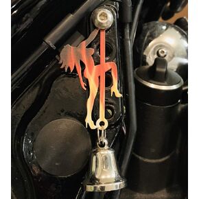Flame/Fire Stripper Bell Hanger/Mount With Bell for Motorcycle Bolt & Ring Included fits all bikes Road King Street Glide Harley Davidson (Gloss Black Bell)