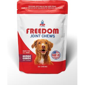 Freedom Joint Chews - Delicious Dog Hip and Joint Supplement - Vitamins Packed with Super Nutrients - Keep Your Pup Happy and Active - Made for All Dogs and Breeds - Made in the USA, 30 chews
