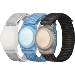 3 Pack Kids Wristband Compatible with Apple AirTag, Protective Case for Air Tag GPS Tracker Holder with Nylon Bracelet, Adjustable Anti Lost Watch Band for Toddler Child Elder in Kuwait