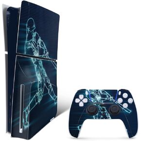 MightySkins Skin Compatible with Playstation 5 Slim Disk Edition Bundle - Glow Baseball | Protective, Durable, and Unique Vinyl Decal wrap Cover | Easy to Apply | Made in The USA