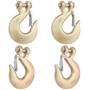 4 عبوات من خطاف انزلاقي من الفولاذ المطروق مقاس 1/2 بوصة مع مزلاج أمان، وخطاف حمل G70 Clevis عالي التحمل للقطر والونش، سعة 4 طن، فتحة 1.4 بوصة