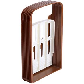 Yosoo Adjustable Bread Slicer, Foldable, Food Grade ABS Resin, Coffee Color, 4 Thickness