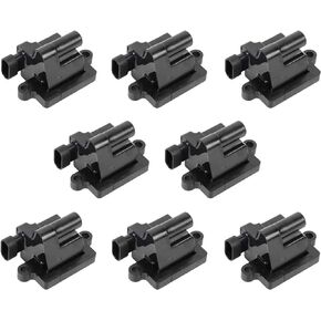 A-Premium Ignition Coil Pack (Square Type Coil) Compatible with Chevrolet Silverado 1500 2500 3500 Tahoe Trailblazer GMC Workhorse Hummer Mercruiser Cadillac 8-PC Set