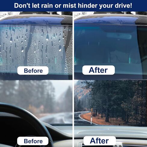رذاذ مضاد للضباب وبخاخ طارد للماء مزيل ضباب السيارة مضاد للماء لزجاج السيارات والزجاج الأمامي للحماية من الضباب والمطر والثلج - عبوة من قطعتين in Kuwait