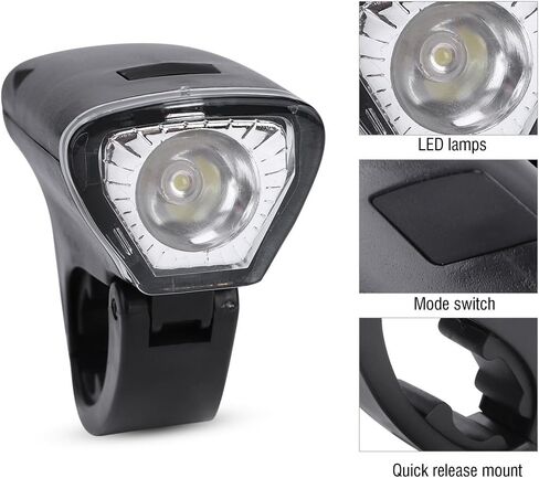 وسادة الدراجة الجبلية، إضاءة أمامية LED فائقة السطوع للدراجة، 3 أوضاع إضاءة، مصباح يدوي آمن لركوب الدراجات الليلية يعمل بـ 3 بطاريات AA (غير متضمنة) مصابيح LED ليلية للدراجة in Saudi Arabia