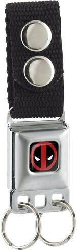 Buckle-Down Marvel Universe Keychain-Deadpool Logo Full Color Black/r in Saudi Arabia