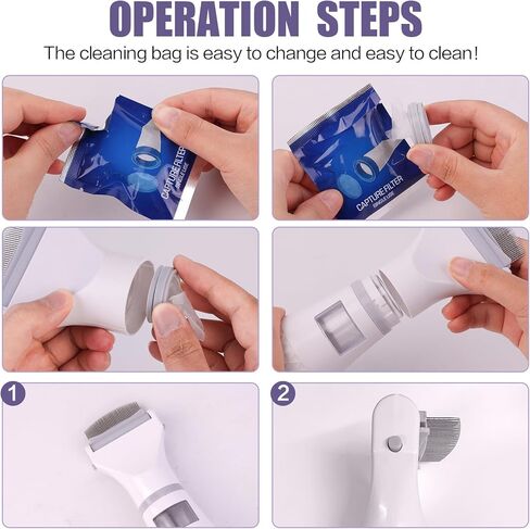 فرشاة العناية بالحيوانات الأليفة مع مكنسة كهربائية، فرشاة شعر للتساقط، فرشاة العناية بالقطط والكلاب، مزيل شعر الحيوانات الأليفة منخفض الضوضاء in Kuwait