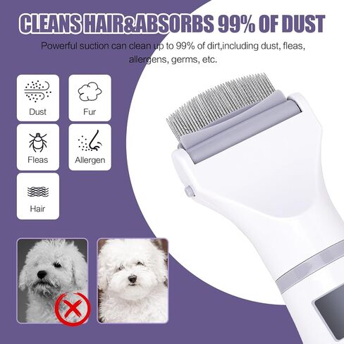 فرشاة العناية بالحيوانات الأليفة مع مكنسة كهربائية، فرشاة شعر للتساقط، فرشاة العناية بالقطط والكلاب، مزيل شعر الحيوانات الأليفة منخفض الضوضاء in Kuwait