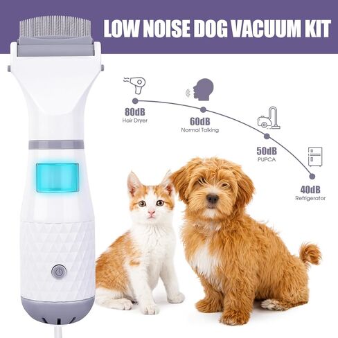 فرشاة العناية بالحيوانات الأليفة مع مكنسة كهربائية، فرشاة شعر للتساقط، فرشاة العناية بالقطط والكلاب، مزيل شعر الحيوانات الأليفة منخفض الضوضاء in Kuwait