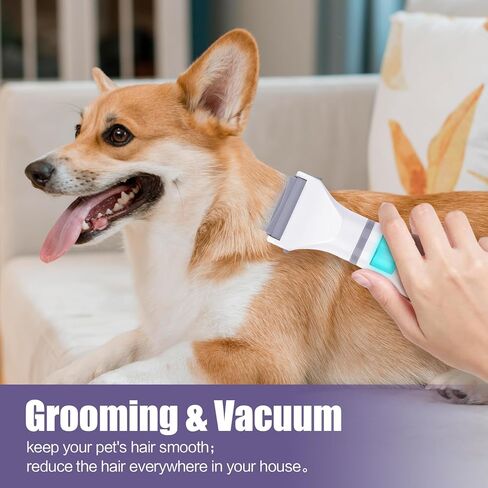فرشاة العناية بالحيوانات الأليفة مع مكنسة كهربائية، فرشاة شعر للتساقط، فرشاة العناية بالقطط والكلاب، مزيل شعر الحيوانات الأليفة منخفض الضوضاء in Kuwait