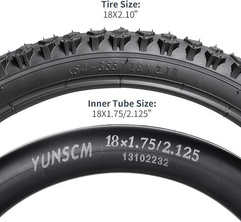 إطارات دراجة YUNSCM مقاس 18 بوصة مقاس 18x2.10/54-355 و18 بوصة مع شريطين حافة متوافقين مع دراجة الطرق الجبلية/الطرق الوعرة 18x1.90 18x1.95 18 x 2.0 18 x 2.1 18x2.125 18x2.20 إطارات وأنابيب الدراجات (ف-1001أ) in Saudi Arabia