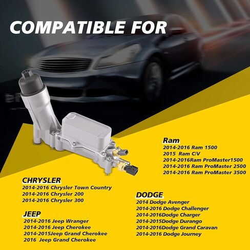 Upgraded Aluminum Engine Oil Filter Housing Comes with Oil Cooler Fit for 2011-2016 Chrysler 200 300 Town Country Dodge Avenger Journey Charger Challenger Caravan Durango Wrangler in Saudi Arabia
