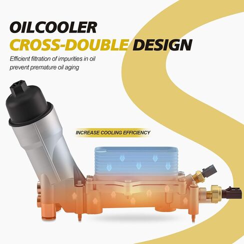 Upgraded Aluminum Engine Oil Filter Housing Comes with Oil Cooler Fit for 2011-2016 Chrysler 200 300 Town Country Dodge Avenger Journey Charger Challenger Caravan Durango Wrangler in Saudi Arabia