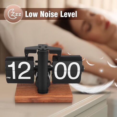 Zerone Flip Clock Vintage, Retro Clock Automatic Turning Battery Operated Mechanical Clock for Home, Office, Retro Restaurant Hotel Decoration (Black) in Saudi Arabia