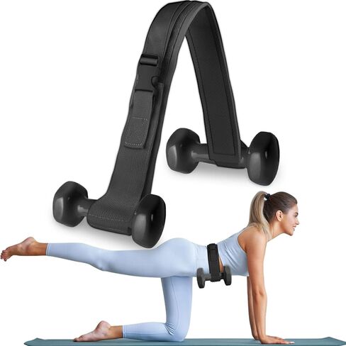 حزام دفع الورك، سهل الاستخدام مع الدمبل وأجراس كيتل بيل والألواح وحزام تمرين الورك مع بطانة مقاومة للانزلاق للصالة الرياضية والتدريبات المنزلية in Kuwait