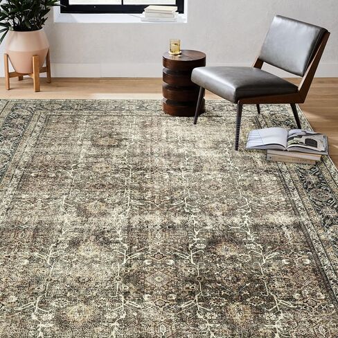Black Grey Entryway Rug 2x3 Vintage Area Rug Indoor Kitchen Washable Door Mat Living Room Carpet Tribal Distressed Rug Retro Accent Throw Rug for Office Dining Room Bathroom Faux Wool in Saudi Arabia