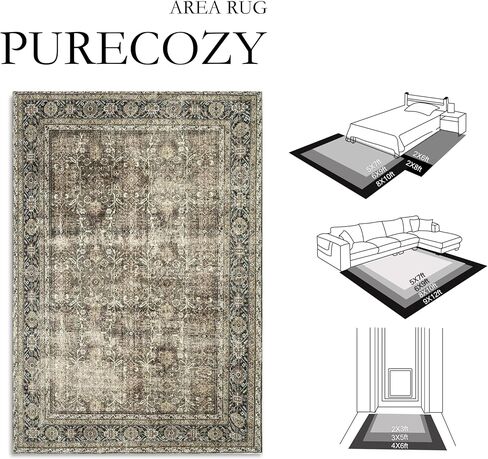 Black Grey Entryway Rug 2x3 Vintage Area Rug Indoor Kitchen Washable Door Mat Living Room Carpet Tribal Distressed Rug Retro Accent Throw Rug for Office Dining Room Bathroom Faux Wool in Saudi Arabia