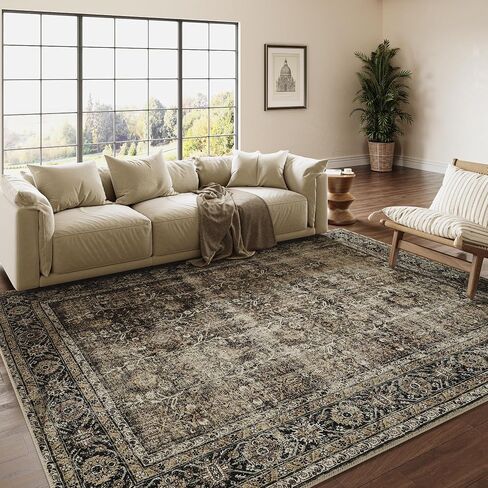 Black Grey Entryway Rug 2x3 Vintage Area Rug Indoor Kitchen Washable Door Mat Living Room Carpet Tribal Distressed Rug Retro Accent Throw Rug for Office Dining Room Bathroom Faux Wool in Saudi Arabia