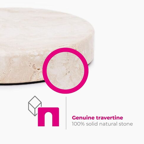 Eggtronic Wireless Charging Stone - Beautiful Wireless Charger, Qi Certified 10W High Speed Charger with Built-in Durable Braided Cable - Travertine in Saudi Arabia