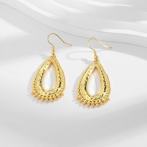LILIE & WHITE الذهب استرخى أقراط للنساء الأقراط العتيقة الفضة مع نمط الدمعة حلقة العتيقة أقراط الذهب أقراط الموضة هدية in Saudi Arabia