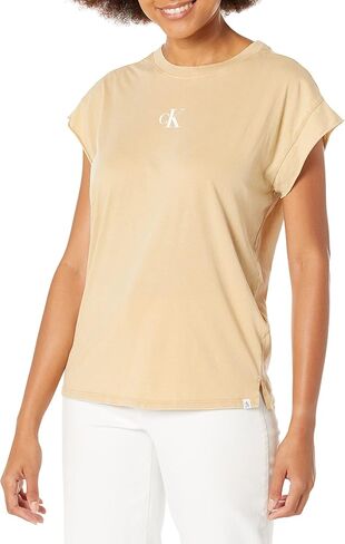 Calvin Klein Women's Minimal Logo Short Sleeve Tee Cut Shirt in Saudi Arabia