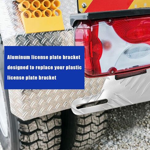 Aluminum License Plate Light Bracket, Auto License Plate Holder Bracket with Light Mount, Universal Vehicle Accessories for Mounting Bracket Trailers, Trucks, Cars (1 PC, Silver) in Saudi Arabia