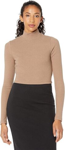 UGG Women's Nimah Ribbed Mock Neck Top Shirt, Tortoise, Small in Saudi Arabia