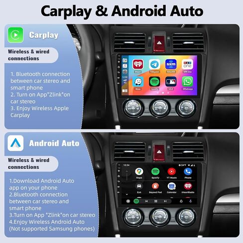 SIXWIN 2G+64G Andorid 13 ستيريو سيارة لسوبارو فورستر 2013 2014 Navi مع Carplay Android Auto Mirror Link 9 بوصة تعمل باللمس راديو السيارة بلوتوث FM GPS ملاحة WiFi HiFi كاميرا احتياطية MIC in Saudi Arabia