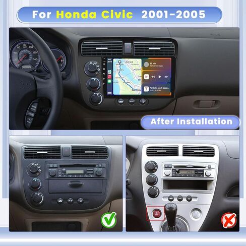 لسيارة Honda Civic 2001-2005 Android 13 Car StereoWireless Apple Carplay، 8 Core 4+64GB 9 بوصة IPS تعمل باللمس Android Auto Radio مع 59 سمة تخصيص التطبيقات ودعم نظام تحديد المواقع العالمي (GPS) in Kuwait